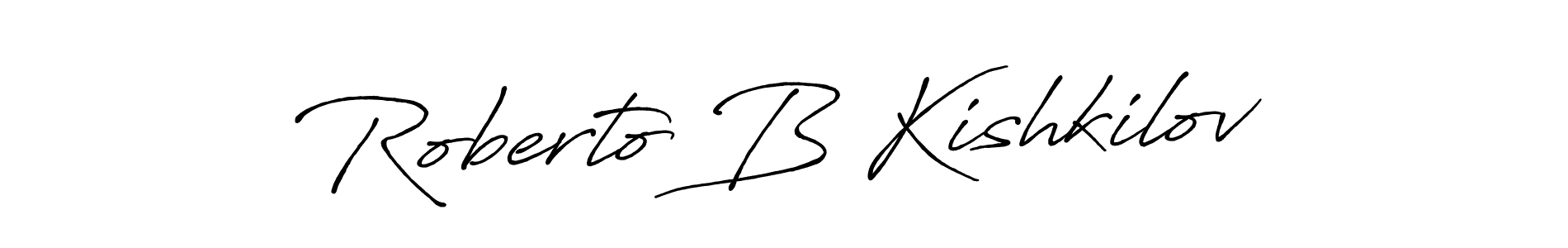 You can use this online signature creator to create a handwritten signature for the name Roberto B Kishkilov. This is the best online autograph maker. Roberto B Kishkilov signature style 7 images and pictures png