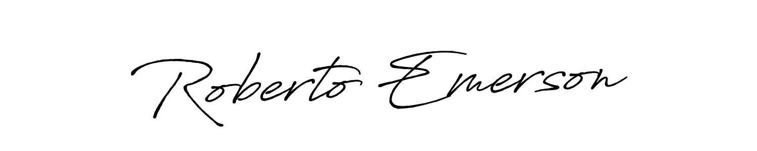 Also You can easily find your signature by using the search form. We will create Roberto Emerson name handwritten signature images for you free of cost using Antro_Vectra_Bolder sign style. Roberto Emerson signature style 7 images and pictures png