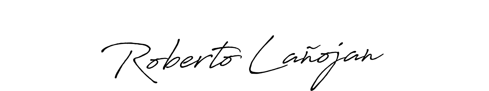 Make a beautiful signature design for name Roberto Lañojan. With this signature (Antro_Vectra_Bolder) style, you can create a handwritten signature for free. Roberto Lañojan signature style 7 images and pictures png