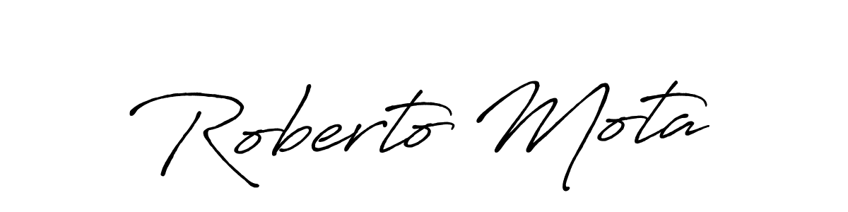 How to make Roberto Mota name signature. Use Antro_Vectra_Bolder style for creating short signs online. This is the latest handwritten sign. Roberto Mota signature style 7 images and pictures png