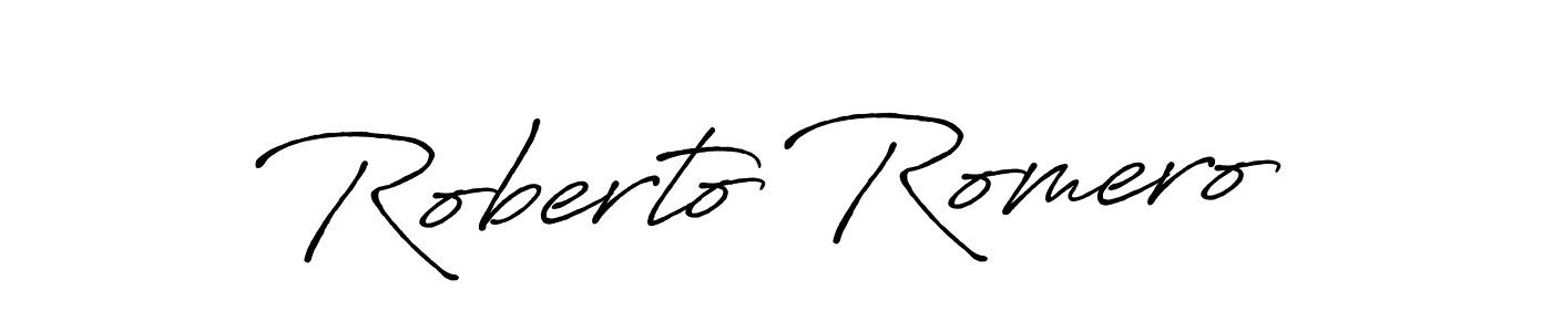 Roberto Romero stylish signature style. Best Handwritten Sign (Antro_Vectra_Bolder) for my name. Handwritten Signature Collection Ideas for my name Roberto Romero. Roberto Romero signature style 7 images and pictures png