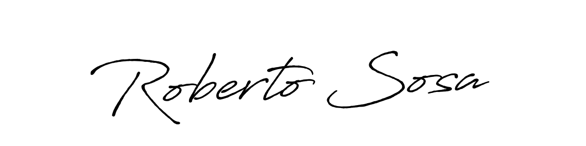 How to make Roberto Sosa name signature. Use Antro_Vectra_Bolder style for creating short signs online. This is the latest handwritten sign. Roberto Sosa signature style 7 images and pictures png