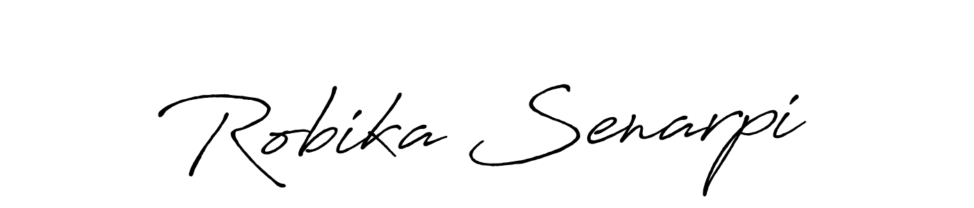 How to make Robika Senarpi name signature. Use Antro_Vectra_Bolder style for creating short signs online. This is the latest handwritten sign. Robika Senarpi signature style 7 images and pictures png