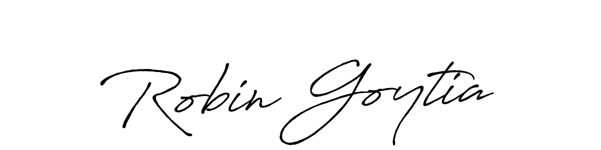 Robin Goytia stylish signature style. Best Handwritten Sign (Antro_Vectra_Bolder) for my name. Handwritten Signature Collection Ideas for my name Robin Goytia. Robin Goytia signature style 7 images and pictures png