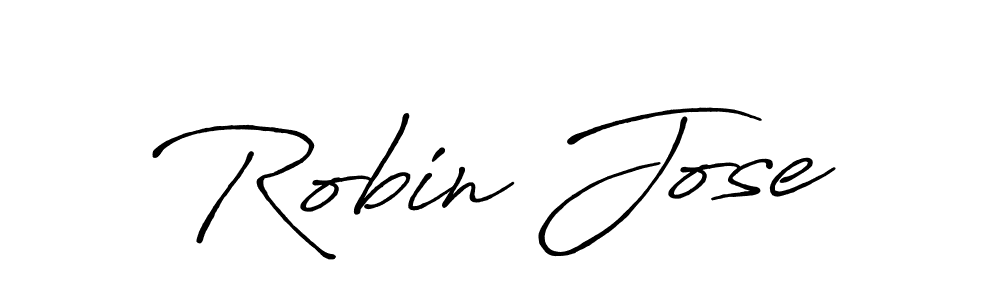 Robin Jose stylish signature style. Best Handwritten Sign (Antro_Vectra_Bolder) for my name. Handwritten Signature Collection Ideas for my name Robin Jose. Robin Jose signature style 7 images and pictures png