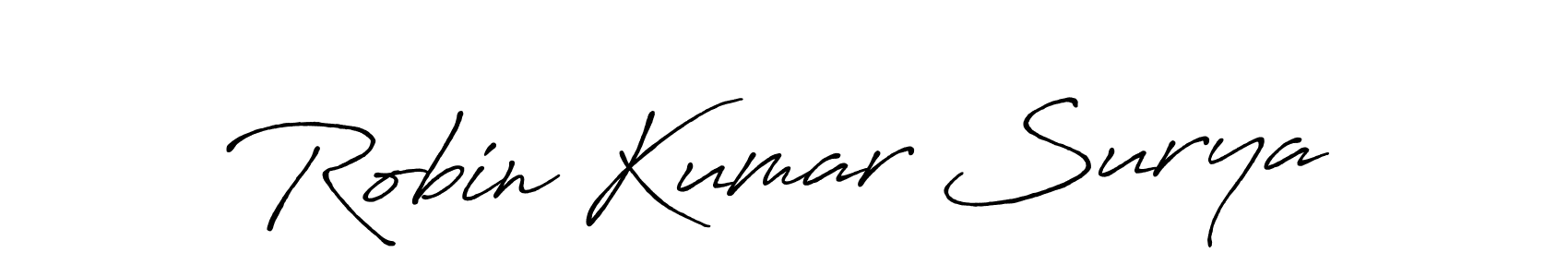 Create a beautiful signature design for name Robin Kumar Surya. With this signature (Antro_Vectra_Bolder) fonts, you can make a handwritten signature for free. Robin Kumar Surya signature style 7 images and pictures png