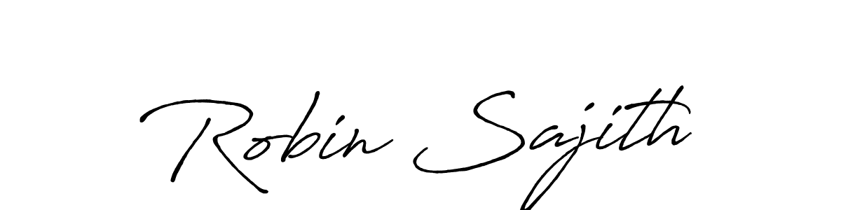 Create a beautiful signature design for name Robin Sajith. With this signature (Antro_Vectra_Bolder) fonts, you can make a handwritten signature for free. Robin Sajith signature style 7 images and pictures png