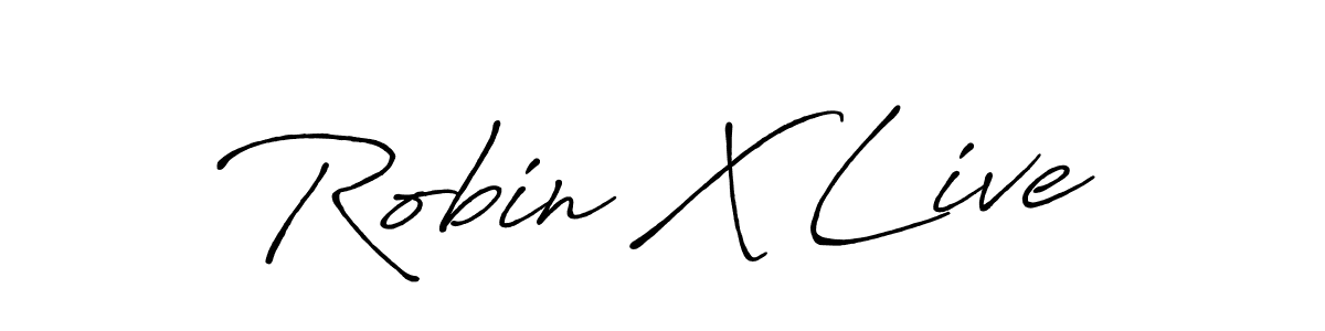 Use a signature maker to create a handwritten signature online. With this signature software, you can design (Antro_Vectra_Bolder) your own signature for name Robin X Live. Robin X Live signature style 7 images and pictures png