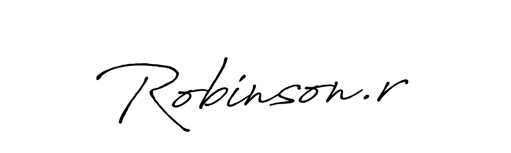 Use a signature maker to create a handwritten signature online. With this signature software, you can design (Antro_Vectra_Bolder) your own signature for name Robinson.r. Robinson.r signature style 7 images and pictures png