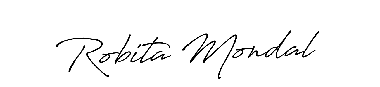 Make a beautiful signature design for name Robita Mondal. With this signature (Antro_Vectra_Bolder) style, you can create a handwritten signature for free. Robita Mondal signature style 7 images and pictures png