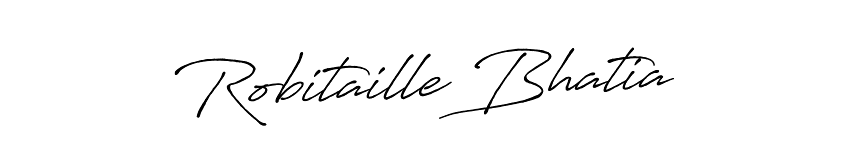 Similarly Antro_Vectra_Bolder is the best handwritten signature design. Signature creator online .You can use it as an online autograph creator for name Robitaille Bhatia. Robitaille Bhatia signature style 7 images and pictures png