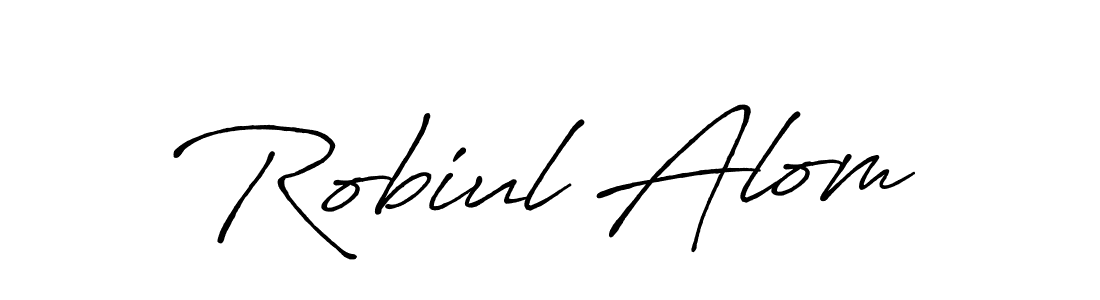 Robiul Alom stylish signature style. Best Handwritten Sign (Antro_Vectra_Bolder) for my name. Handwritten Signature Collection Ideas for my name Robiul Alom. Robiul Alom signature style 7 images and pictures png