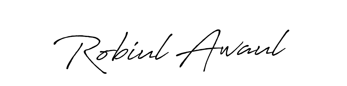 Robiul Awaul stylish signature style. Best Handwritten Sign (Antro_Vectra_Bolder) for my name. Handwritten Signature Collection Ideas for my name Robiul Awaul. Robiul Awaul signature style 7 images and pictures png