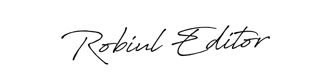 Similarly Antro_Vectra_Bolder is the best handwritten signature design. Signature creator online .You can use it as an online autograph creator for name Robiul Editor. Robiul Editor signature style 7 images and pictures png