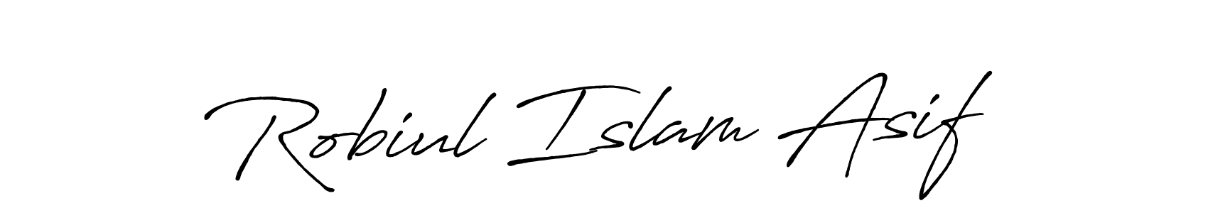 Create a beautiful signature design for name Robiul Islam Asif. With this signature (Antro_Vectra_Bolder) fonts, you can make a handwritten signature for free. Robiul Islam Asif signature style 7 images and pictures png