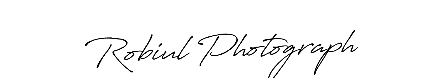 Create a beautiful signature design for name Robiul Photograph. With this signature (Antro_Vectra_Bolder) fonts, you can make a handwritten signature for free. Robiul Photograph signature style 7 images and pictures png