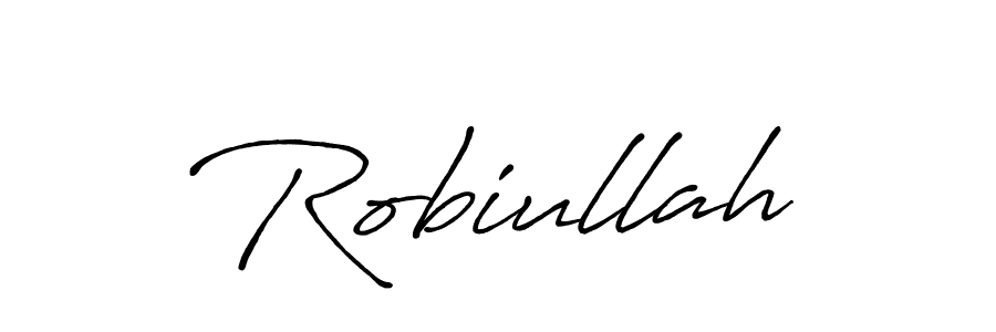 How to make Robiullah name signature. Use Antro_Vectra_Bolder style for creating short signs online. This is the latest handwritten sign. Robiullah signature style 7 images and pictures png