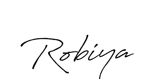 Make a beautiful signature design for name Robiya. With this signature (Antro_Vectra_Bolder) style, you can create a handwritten signature for free. Robiya signature style 7 images and pictures png