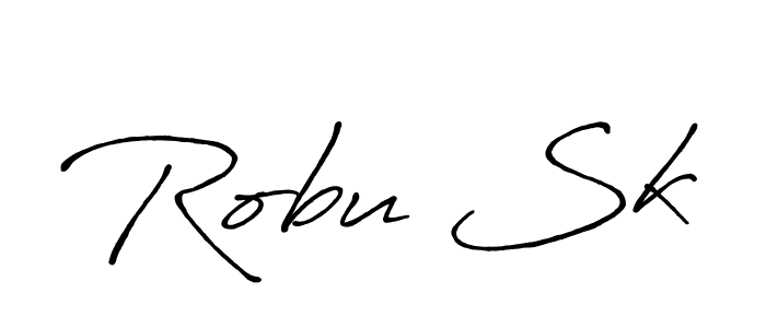 How to make Robu Sk name signature. Use Antro_Vectra_Bolder style for creating short signs online. This is the latest handwritten sign. Robu Sk signature style 7 images and pictures png