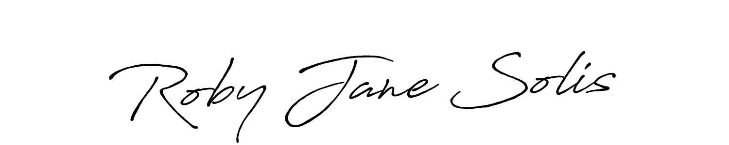 It looks lik you need a new signature style for name Roby Jane Solis. Design unique handwritten (Antro_Vectra_Bolder) signature with our free signature maker in just a few clicks. Roby Jane Solis signature style 7 images and pictures png