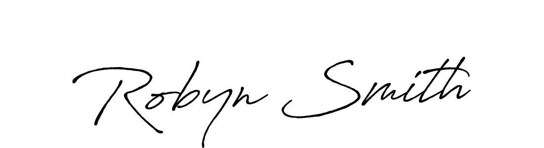 How to make Robyn Smith name signature. Use Antro_Vectra_Bolder style for creating short signs online. This is the latest handwritten sign. Robyn Smith signature style 7 images and pictures png