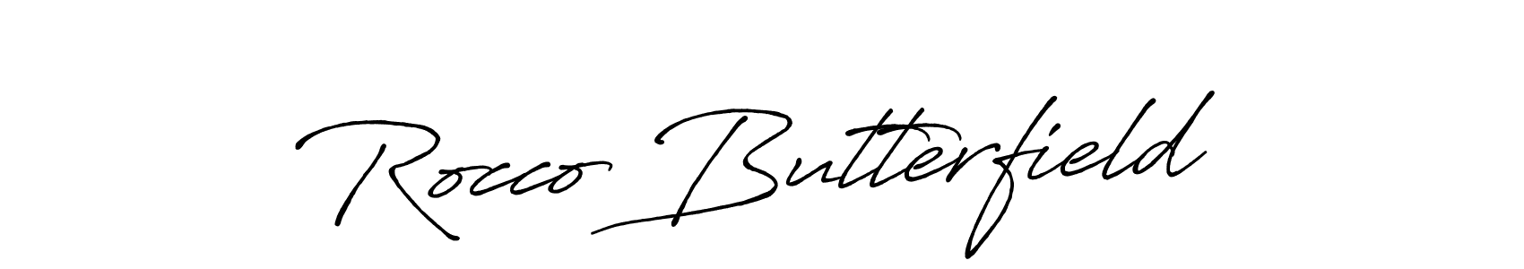 Make a beautiful signature design for name Rocco Butterfield. With this signature (Antro_Vectra_Bolder) style, you can create a handwritten signature for free. Rocco Butterfield signature style 7 images and pictures png