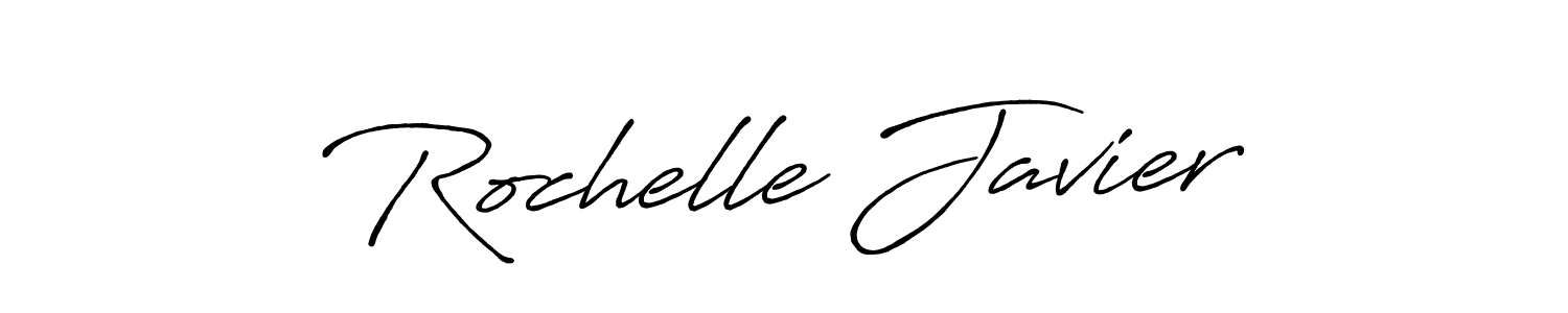 Rochelle Javier stylish signature style. Best Handwritten Sign (Antro_Vectra_Bolder) for my name. Handwritten Signature Collection Ideas for my name Rochelle Javier. Rochelle Javier signature style 7 images and pictures png