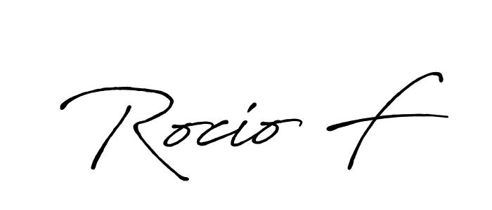 Make a beautiful signature design for name Rocio F. With this signature (Antro_Vectra_Bolder) style, you can create a handwritten signature for free. Rocio F signature style 7 images and pictures png