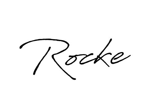 Use a signature maker to create a handwritten signature online. With this signature software, you can design (Antro_Vectra_Bolder) your own signature for name Rocke. Rocke signature style 7 images and pictures png