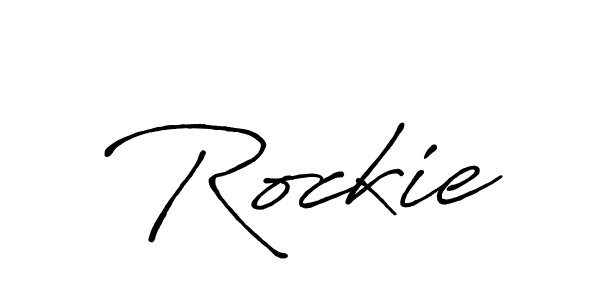 if you are searching for the best signature style for your name Rockie. so please give up your signature search. here we have designed multiple signature styles  using Antro_Vectra_Bolder. Rockie signature style 7 images and pictures png