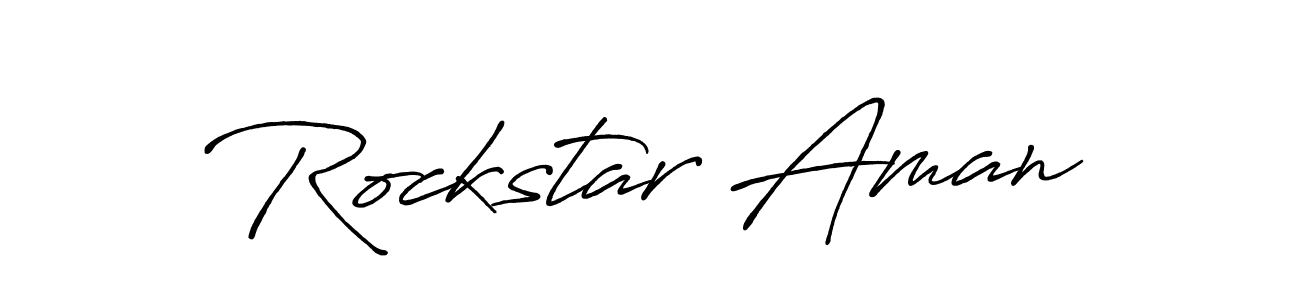 How to make Rockstar Aman name signature. Use Antro_Vectra_Bolder style for creating short signs online. This is the latest handwritten sign. Rockstar Aman signature style 7 images and pictures png