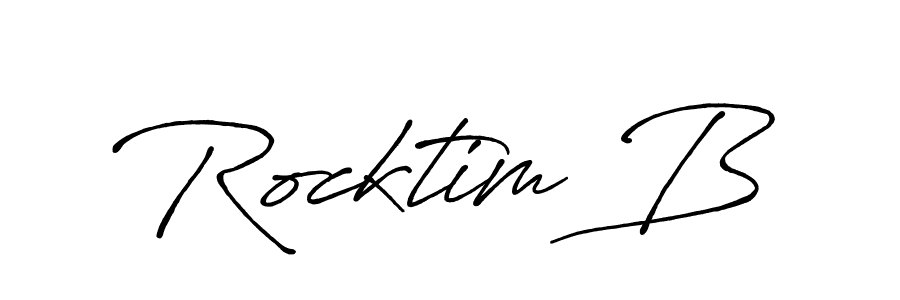 Rocktim B stylish signature style. Best Handwritten Sign (Antro_Vectra_Bolder) for my name. Handwritten Signature Collection Ideas for my name Rocktim B. Rocktim B signature style 7 images and pictures png