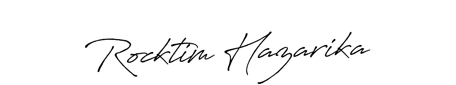 Antro_Vectra_Bolder is a professional signature style that is perfect for those who want to add a touch of class to their signature. It is also a great choice for those who want to make their signature more unique. Get Rocktim Hazarika name to fancy signature for free. Rocktim Hazarika signature style 7 images and pictures png