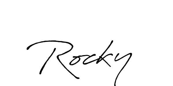 How to Draw Rocky  signature style? Antro_Vectra_Bolder is a latest design signature styles for name Rocky . Rocky  signature style 7 images and pictures png