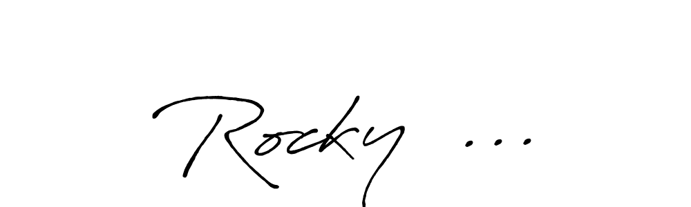 if you are searching for the best signature style for your name Rocky  .... so please give up your signature search. here we have designed multiple signature styles  using Antro_Vectra_Bolder. Rocky  ... signature style 7 images and pictures png