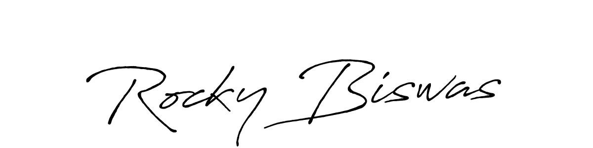 Here are the top 10 professional signature styles for the name Rocky Biswas. These are the best autograph styles you can use for your name. Rocky Biswas signature style 7 images and pictures png