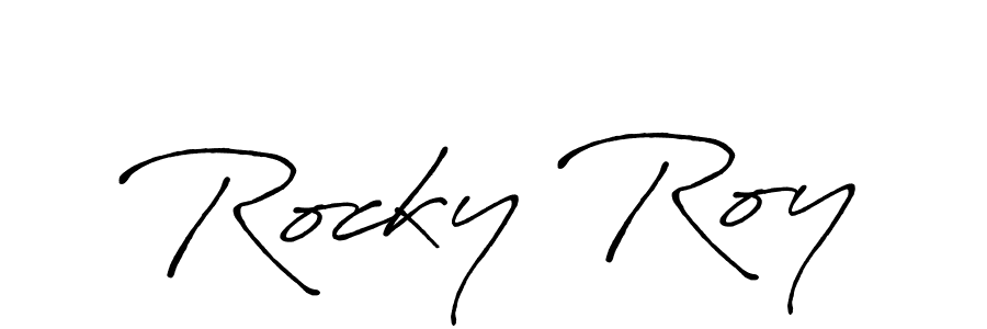 Also You can easily find your signature by using the search form. We will create Rocky Roy name handwritten signature images for you free of cost using Antro_Vectra_Bolder sign style. Rocky Roy signature style 7 images and pictures png