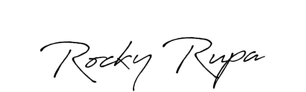 if you are searching for the best signature style for your name Rocky Rupa. so please give up your signature search. here we have designed multiple signature styles  using Antro_Vectra_Bolder. Rocky Rupa signature style 7 images and pictures png