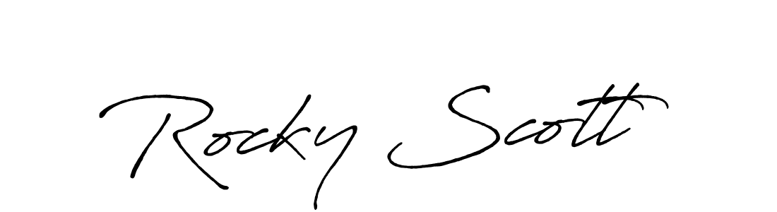 Design your own signature with our free online signature maker. With this signature software, you can create a handwritten (Antro_Vectra_Bolder) signature for name Rocky Scott. Rocky Scott signature style 7 images and pictures png