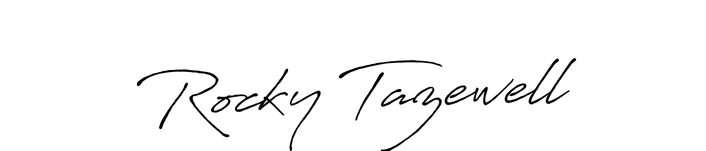 How to make Rocky Tazewell name signature. Use Antro_Vectra_Bolder style for creating short signs online. This is the latest handwritten sign. Rocky Tazewell signature style 7 images and pictures png