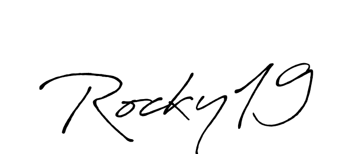 Antro_Vectra_Bolder is a professional signature style that is perfect for those who want to add a touch of class to their signature. It is also a great choice for those who want to make their signature more unique. Get Rocky19 name to fancy signature for free. Rocky19 signature style 7 images and pictures png