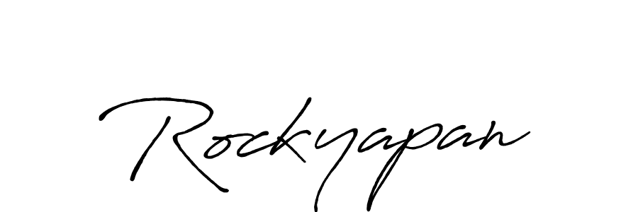 Use a signature maker to create a handwritten signature online. With this signature software, you can design (Antro_Vectra_Bolder) your own signature for name Rockyapan. Rockyapan signature style 7 images and pictures png