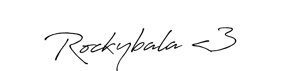 Rockybala <3 stylish signature style. Best Handwritten Sign (Antro_Vectra_Bolder) for my name. Handwritten Signature Collection Ideas for my name Rockybala <3. Rockybala <3 signature style 7 images and pictures png