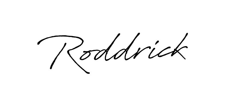 Make a beautiful signature design for name Roddrick. With this signature (Antro_Vectra_Bolder) style, you can create a handwritten signature for free. Roddrick signature style 7 images and pictures png