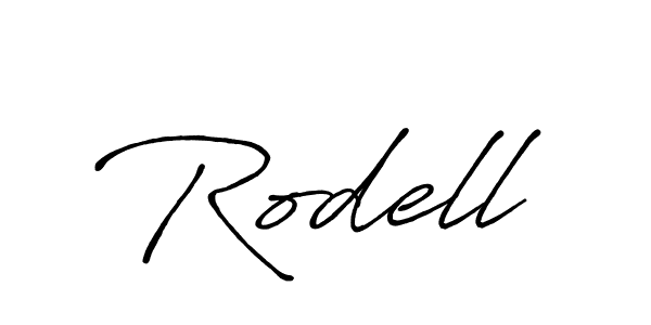 Use a signature maker to create a handwritten signature online. With this signature software, you can design (Antro_Vectra_Bolder) your own signature for name Rodell. Rodell signature style 7 images and pictures png
