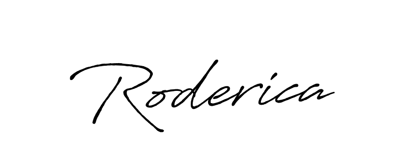 Use a signature maker to create a handwritten signature online. With this signature software, you can design (Antro_Vectra_Bolder) your own signature for name Roderica. Roderica signature style 7 images and pictures png