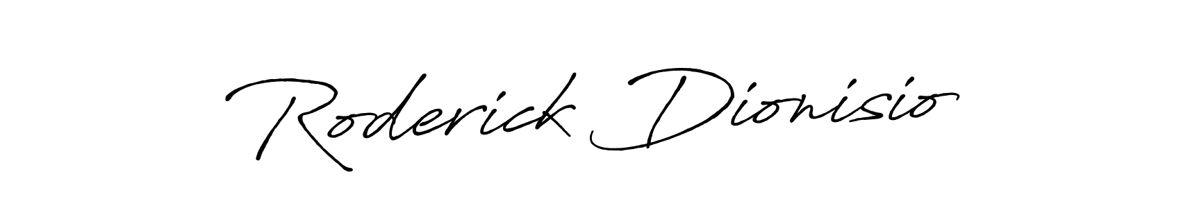 Create a beautiful signature design for name Roderick Dionisio. With this signature (Antro_Vectra_Bolder) fonts, you can make a handwritten signature for free. Roderick Dionisio signature style 7 images and pictures png