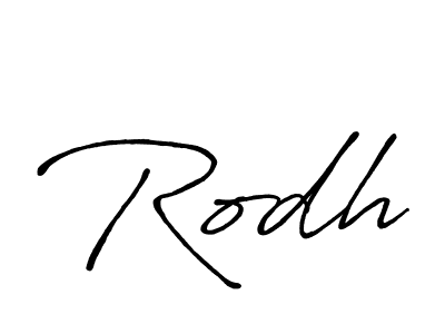 Use a signature maker to create a handwritten signature online. With this signature software, you can design (Antro_Vectra_Bolder) your own signature for name Rodh. Rodh signature style 7 images and pictures png