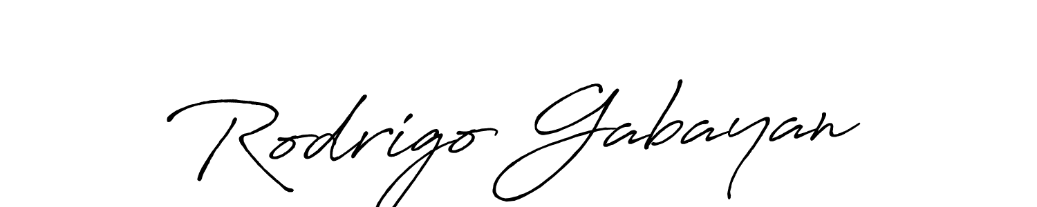 Create a beautiful signature design for name Rodrigo Gabayan. With this signature (Antro_Vectra_Bolder) fonts, you can make a handwritten signature for free. Rodrigo Gabayan signature style 7 images and pictures png