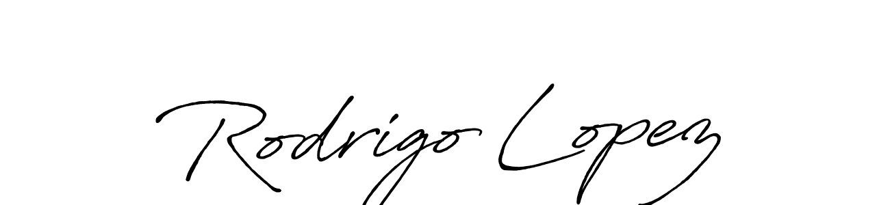 Make a beautiful signature design for name Rodrigo Lopez. With this signature (Antro_Vectra_Bolder) style, you can create a handwritten signature for free. Rodrigo Lopez signature style 7 images and pictures png